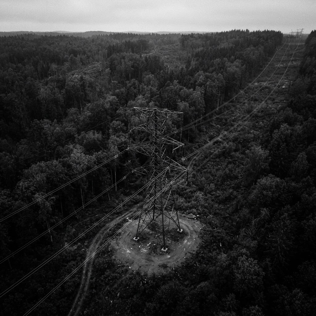 Power line near flame front