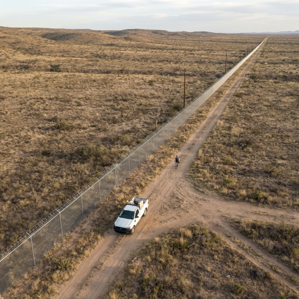 Aerial perimeter-security view