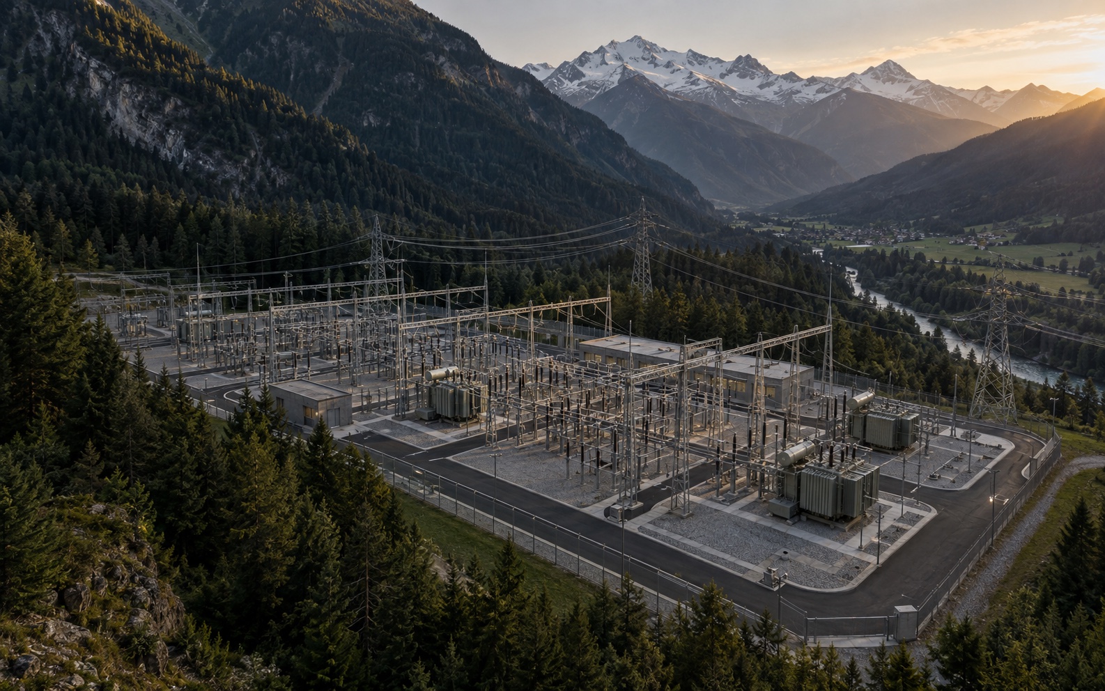 Aerial view of critical infrastructure